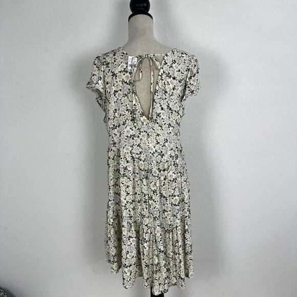 American Eagle Daisy Floral Baby Doll Swing Dress Open Back Viscose Large NWT - Picture 10 of 12